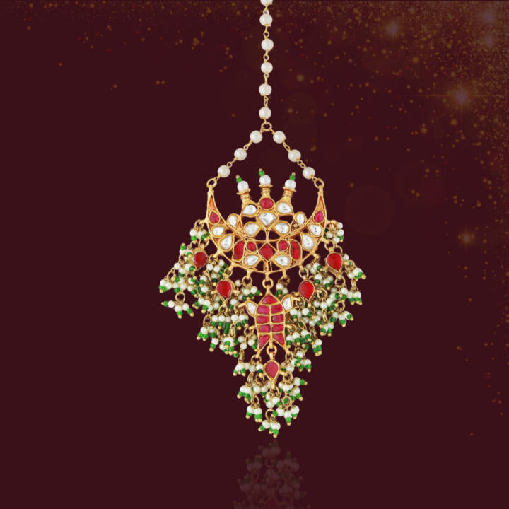 Pink Maangtikka/wedding wear/Indian jewellery