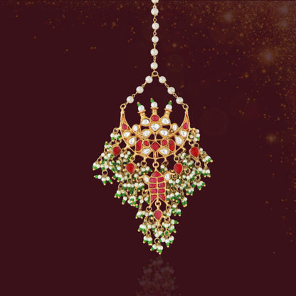 Pink Maangtikka/wedding wear/Indian jewellery