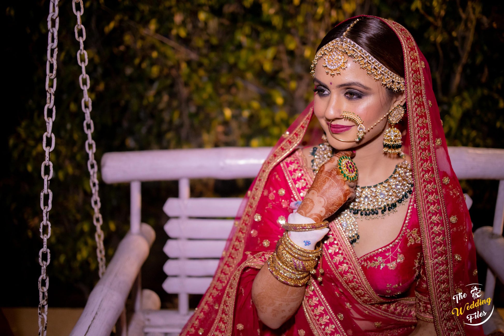 WHITE JADTAR STONE TOPS WITH JHUMKI IN GREEN BEADS