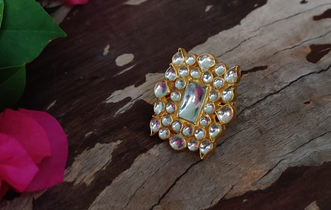Rectangular Stone Studded Ring