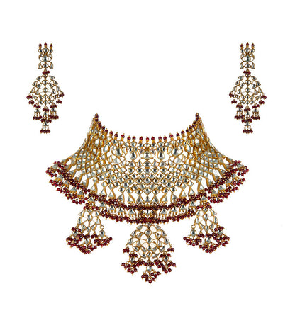 Bridal Necklace Set of Maroon Beads