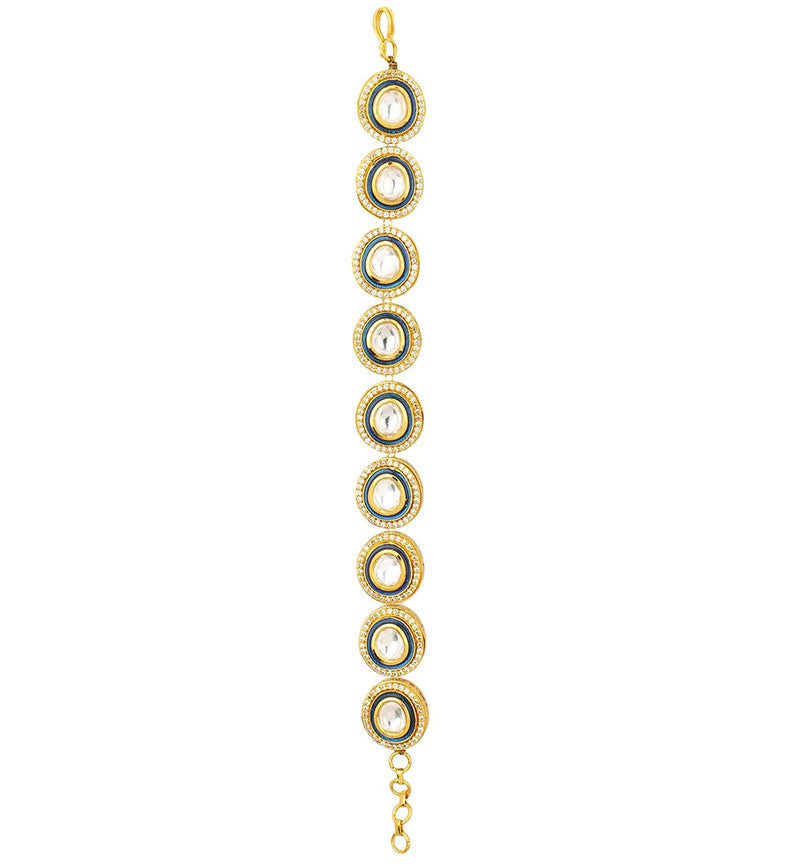 Round shaped jadtar stone studded loose bracelet