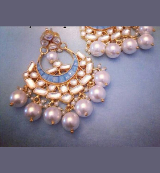 Firozi Colored Gold Plated Chaand Baalis