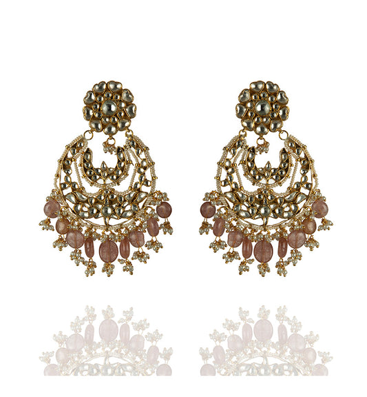 pastel pink colored pearl studded chaanbalis