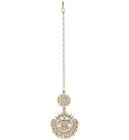 jadtar and Beads studded Bridal Maang tikka Designs