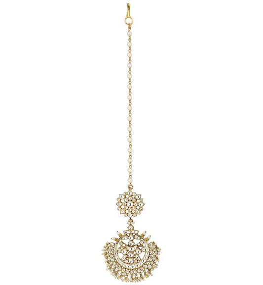jadtar and Beads studded Bridal Maang tikka Designs