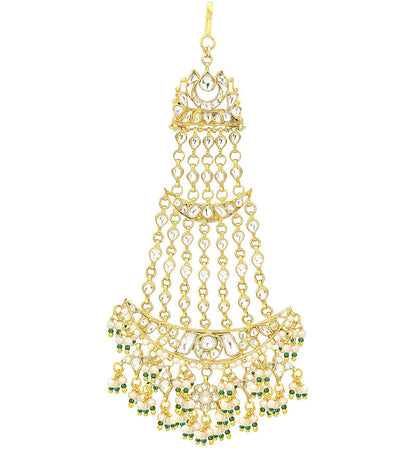 Gold plated White jadtar Studded Passa