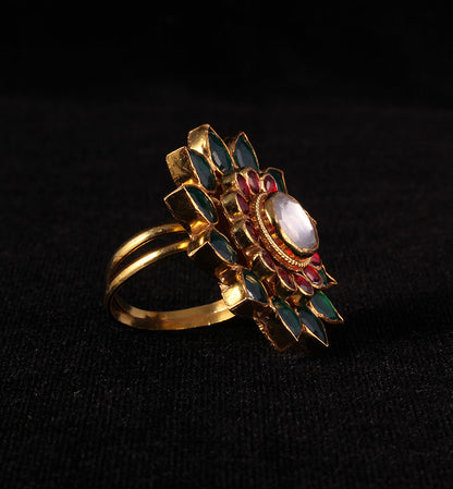 floral jadtar ring