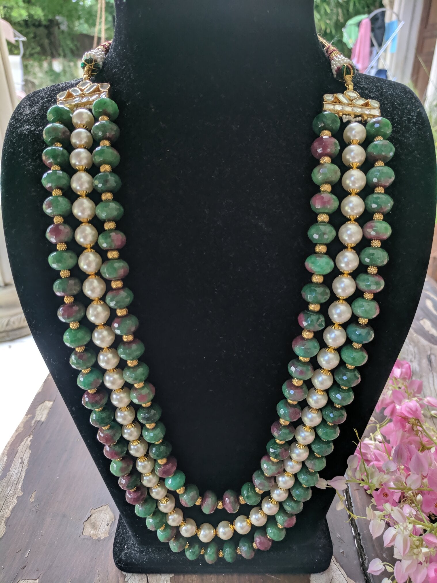 Multi Color beads semi precious maala Jewellery Design