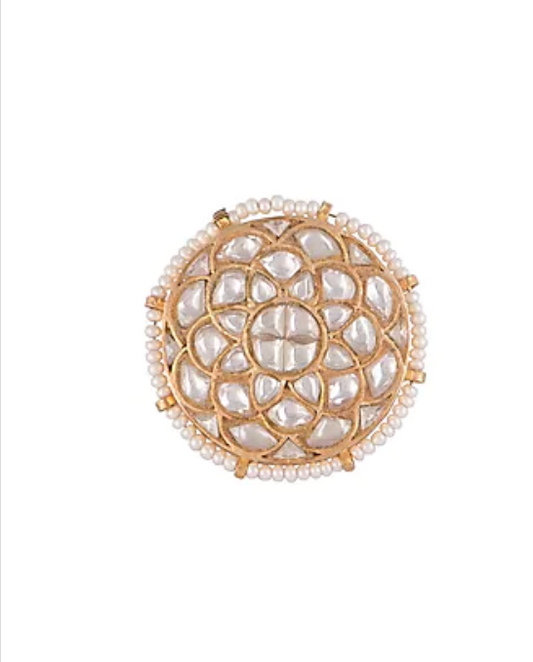 WHITE JADTAR RING 