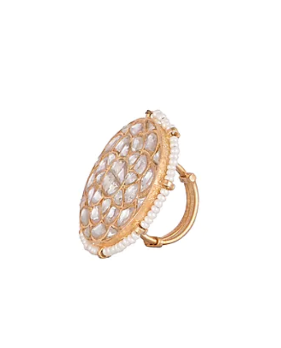 WHITE JADTAR RING 