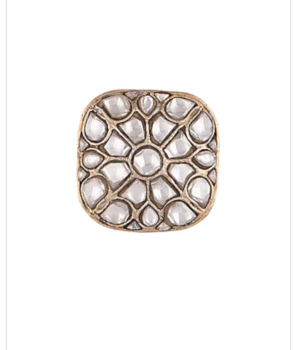 WHITE JADTAR STONE RING