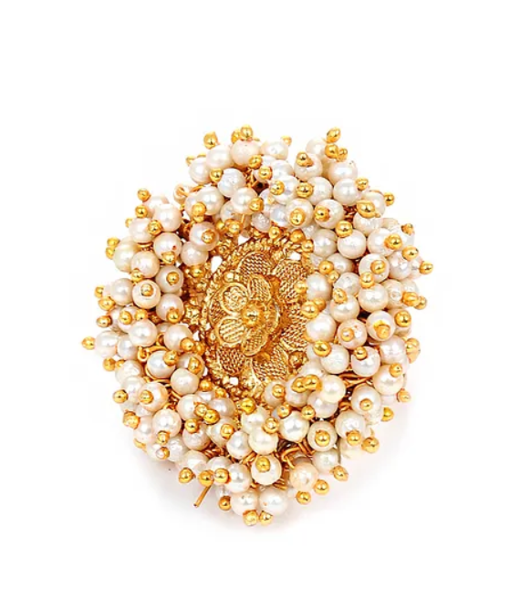 Gold Coated Beads studded Ring