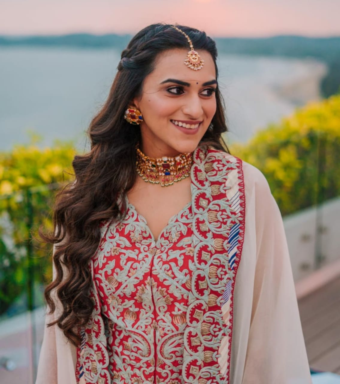Navratna stone studded necklace