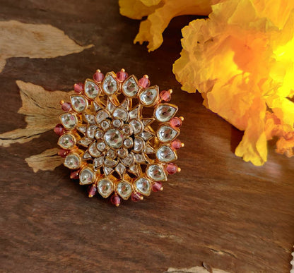 Pastel pink cocktail ring
