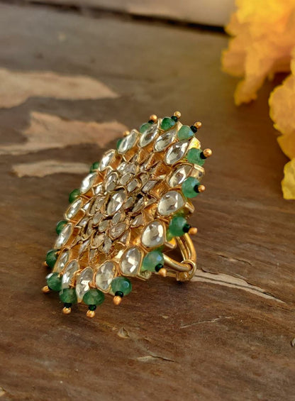 pastel sea green jadtar ring