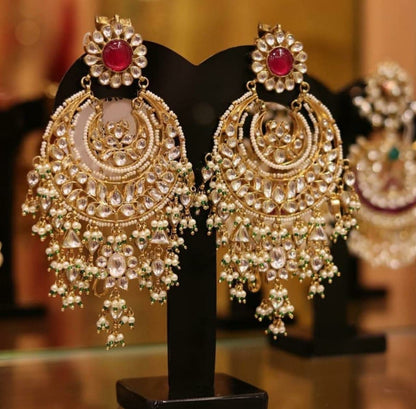 Chand Baali earring in Red and green