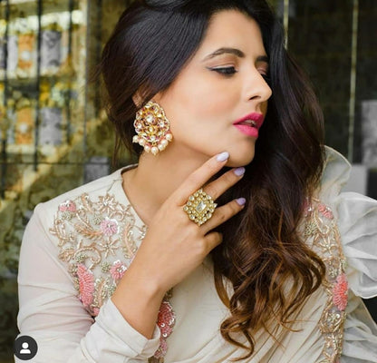 Rectangular Stone Studded Ring